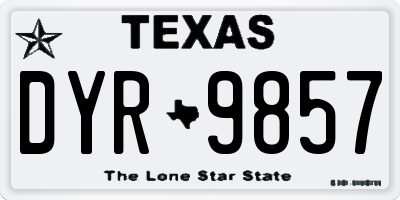 TX license plate DYR9857