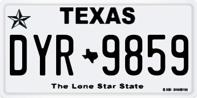 TX license plate DYR9859