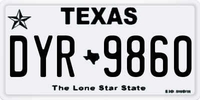 TX license plate DYR9860