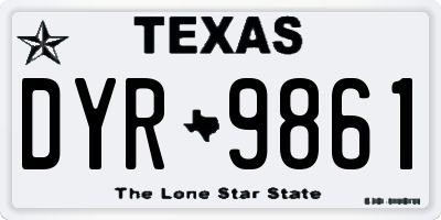 TX license plate DYR9861