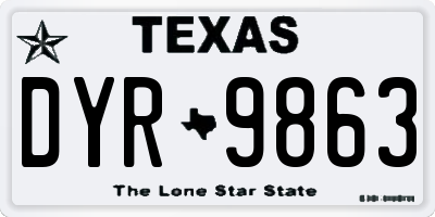 TX license plate DYR9863