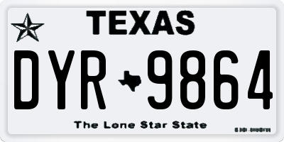 TX license plate DYR9864