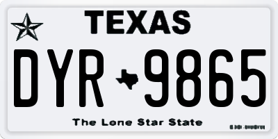 TX license plate DYR9865