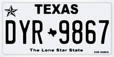 TX license plate DYR9867
