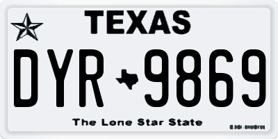 TX license plate DYR9869