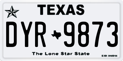 TX license plate DYR9873