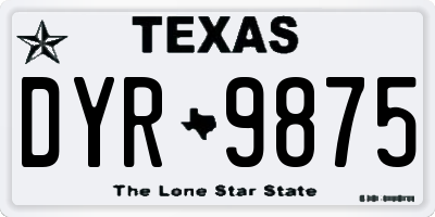 TX license plate DYR9875