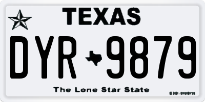 TX license plate DYR9879