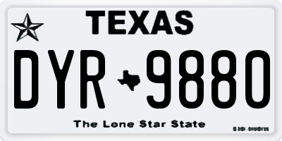 TX license plate DYR9880