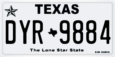 TX license plate DYR9884