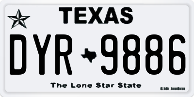 TX license plate DYR9886