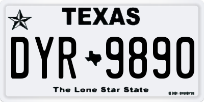 TX license plate DYR9890