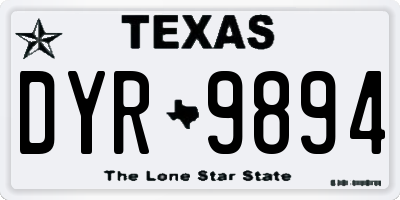 TX license plate DYR9894