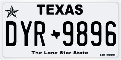 TX license plate DYR9896