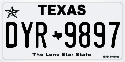 TX license plate DYR9897