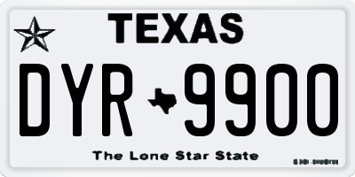 TX license plate DYR9900