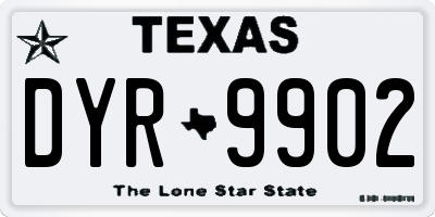 TX license plate DYR9902