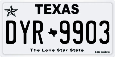 TX license plate DYR9903