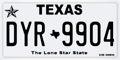 TX license plate DYR9904