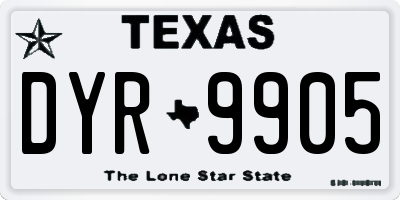 TX license plate DYR9905