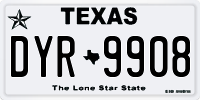 TX license plate DYR9908