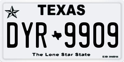 TX license plate DYR9909