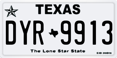 TX license plate DYR9913