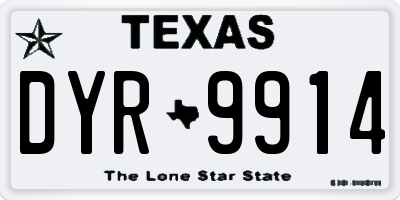 TX license plate DYR9914