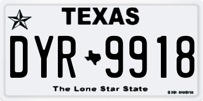 TX license plate DYR9918