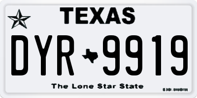 TX license plate DYR9919