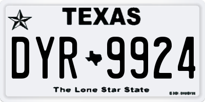 TX license plate DYR9924