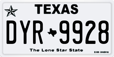 TX license plate DYR9928