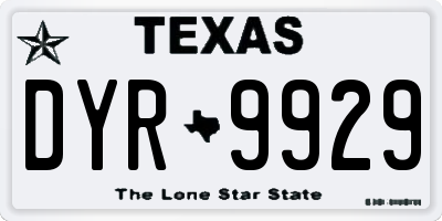 TX license plate DYR9929
