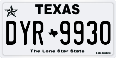 TX license plate DYR9930