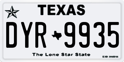 TX license plate DYR9935