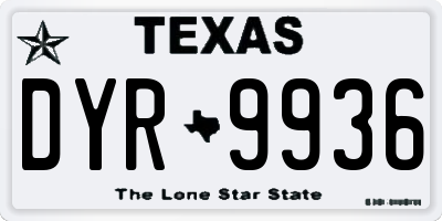 TX license plate DYR9936