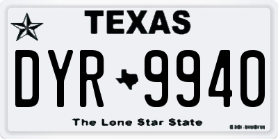 TX license plate DYR9940