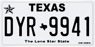 TX license plate DYR9941