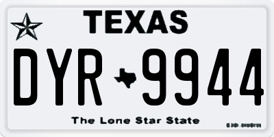 TX license plate DYR9944