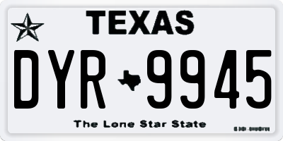 TX license plate DYR9945