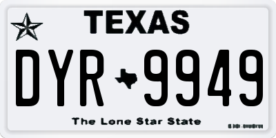 TX license plate DYR9949