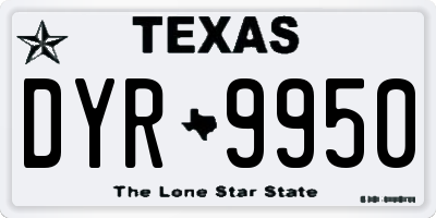 TX license plate DYR9950