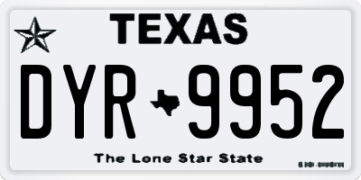 TX license plate DYR9952