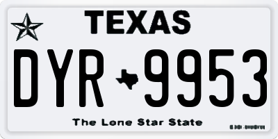 TX license plate DYR9953