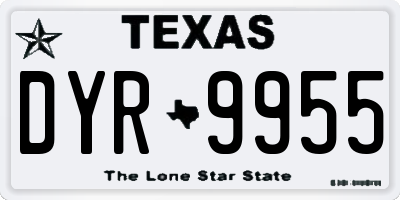 TX license plate DYR9955