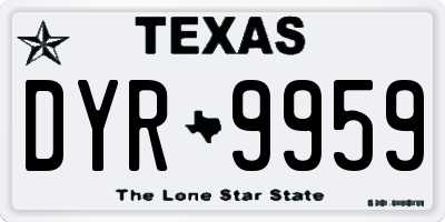 TX license plate DYR9959