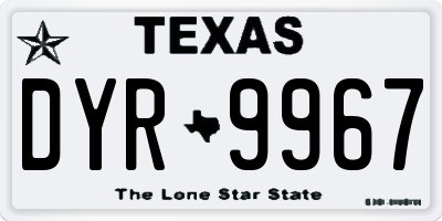 TX license plate DYR9967