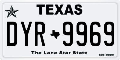 TX license plate DYR9969