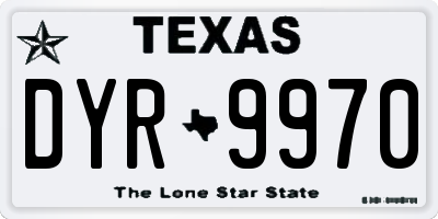 TX license plate DYR9970