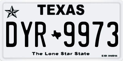 TX license plate DYR9973